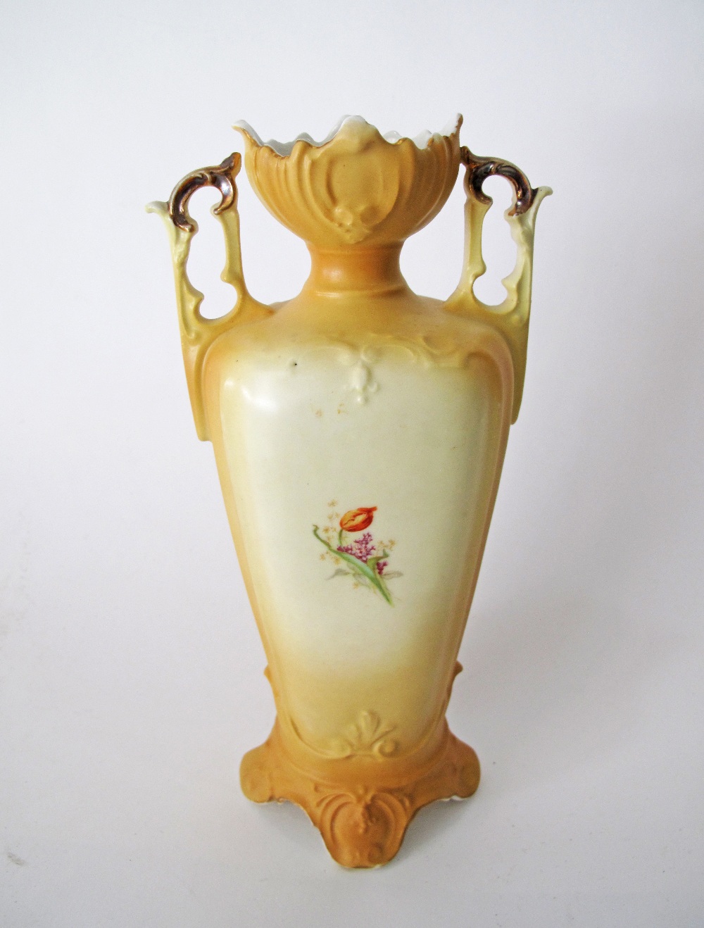 Art Nouveau Austrian porcelain two handled vase - Image 2 of 4