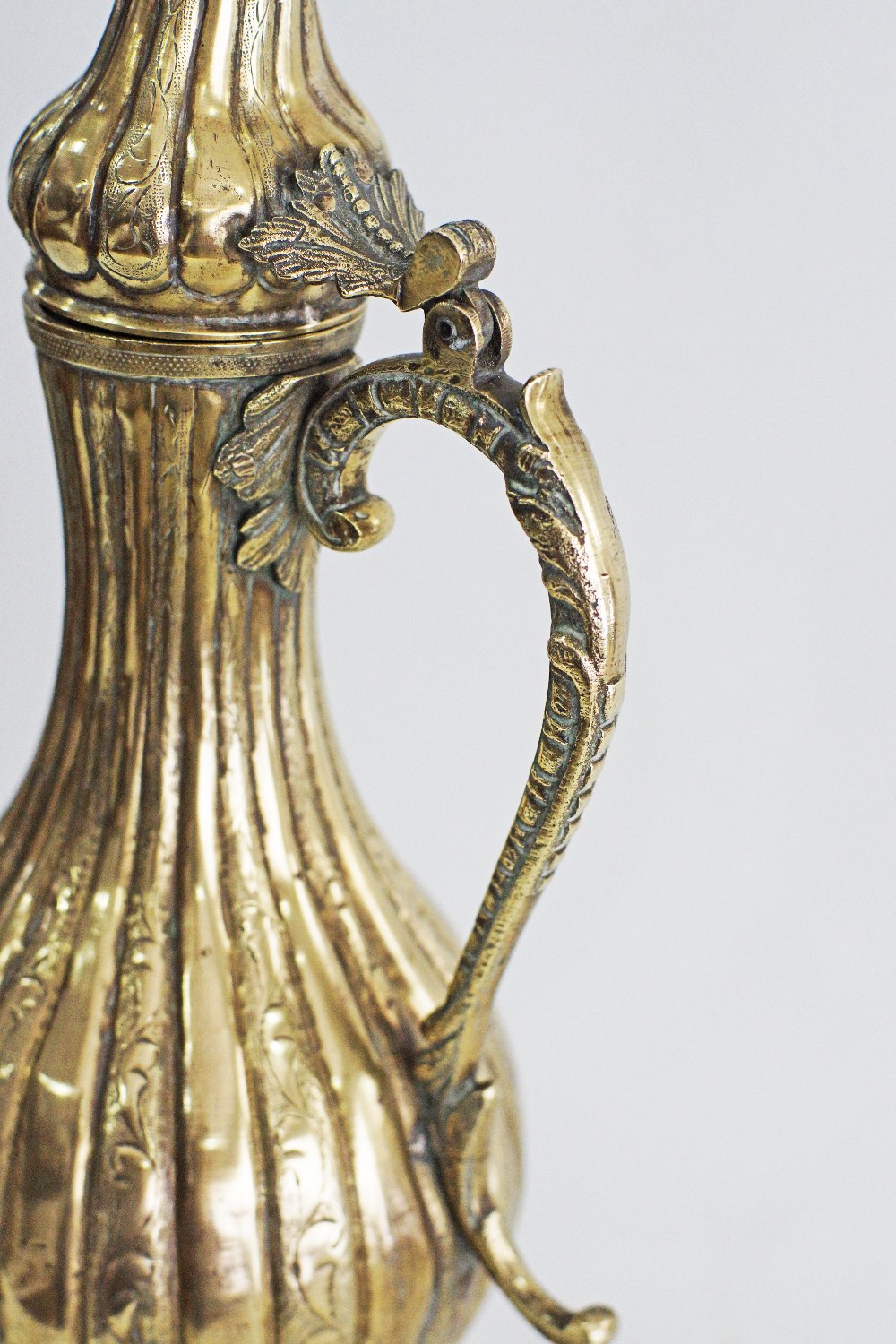 Turkish Ottoman brass ewer / coffee pot / tombak. - Image 8 of 8