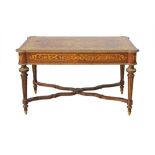 An Egyptian Louis XVI style brass mounted coffee table