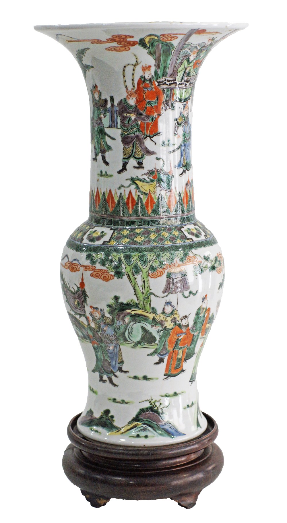 Chinese famille verte porcelain YenYen vase