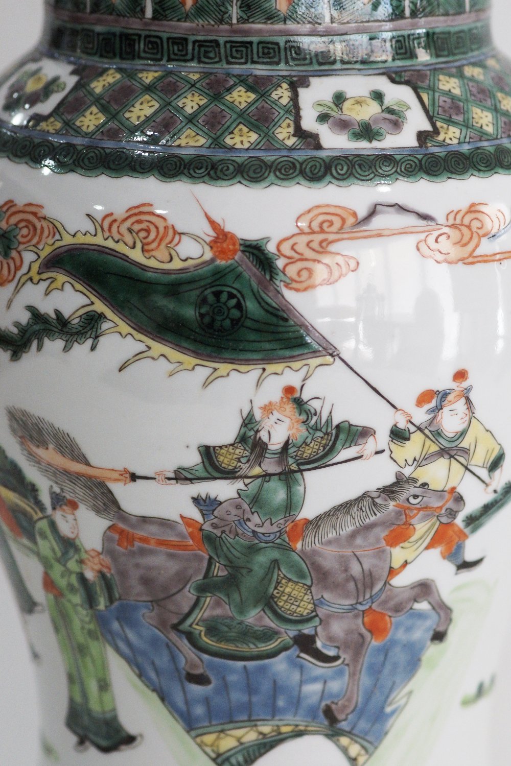 Chinese famille verte porcelain YenYen vase - Image 9 of 14