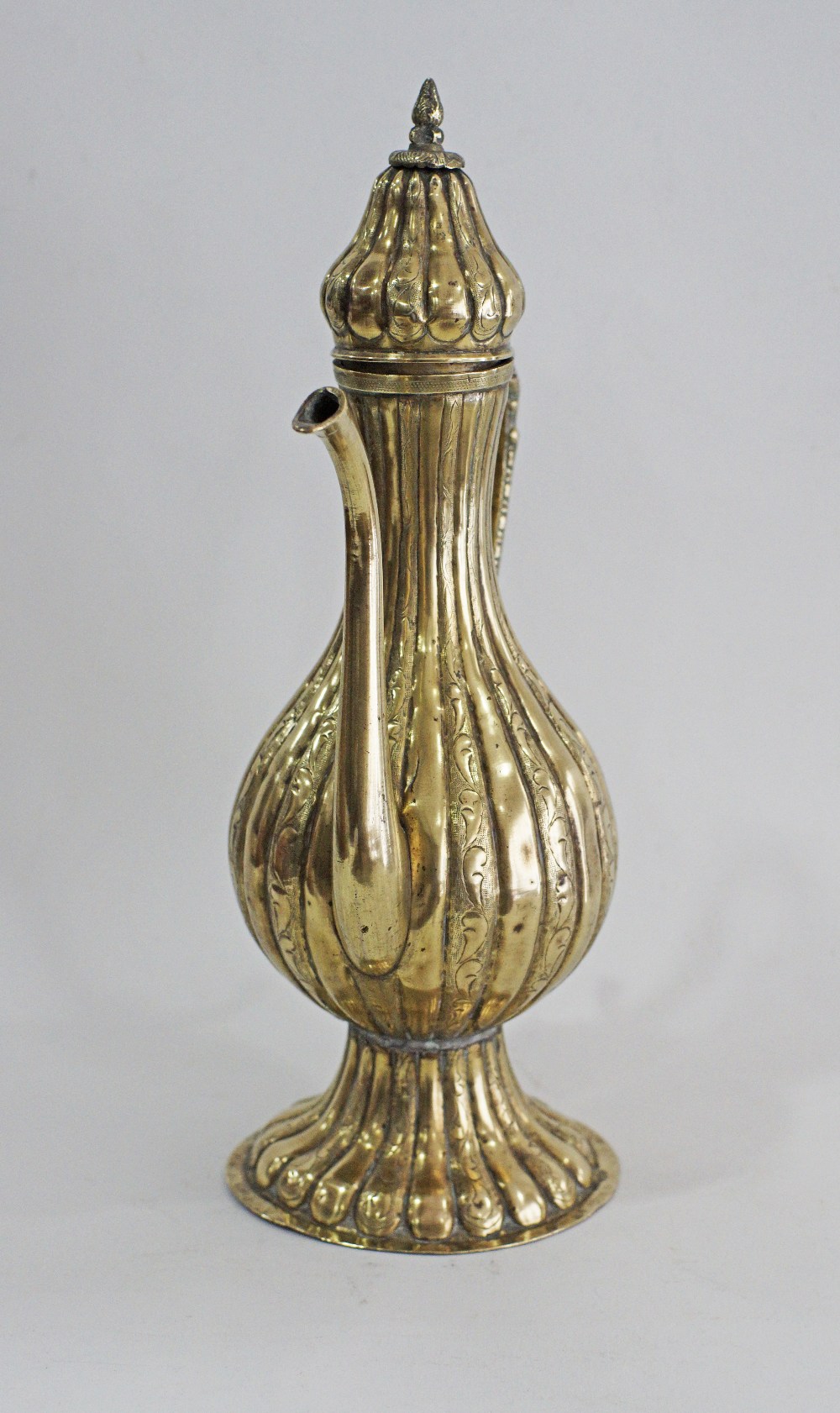 Turkish Ottoman brass ewer / coffee pot / tombak. - Image 6 of 8