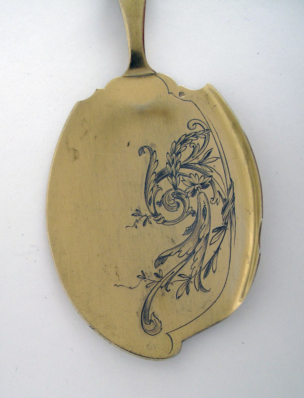 French silver gilt / vermeil dessert or ice cream flatware. - Image 6 of 10