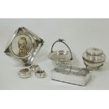 Silver plated table items.