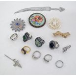 Vintage silver and costume jewelry.