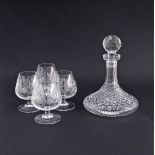 Somerset crystal brandy balloons and Waterford ship’s decanter.