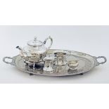 Silver plated tea set.