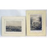 Copperplate prints of Rome.
