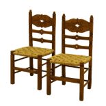 French provincial carved beech chairs.