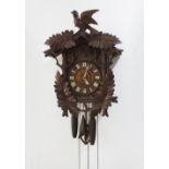 Black Forest three train double cuckoo wall clock.