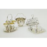 Silver plated breakfast tableware.