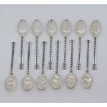Russian vintage silver spoons.