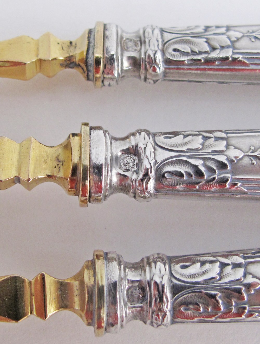 French silver gilt / vermeil dessert or ice cream flatware. - Image 8 of 10