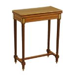 French brass mounted folding games table.