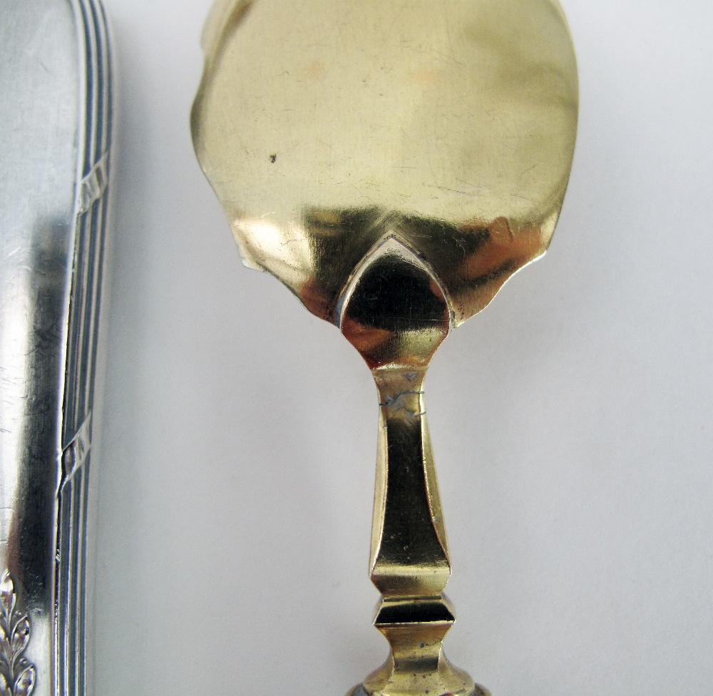 French silver gilt / vermeil dessert or ice cream flatware. - Image 9 of 10