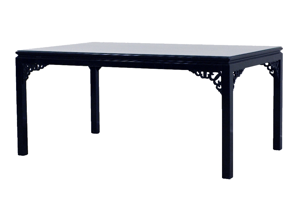 Cypriot black lacquered dining table. - Image 2 of 2