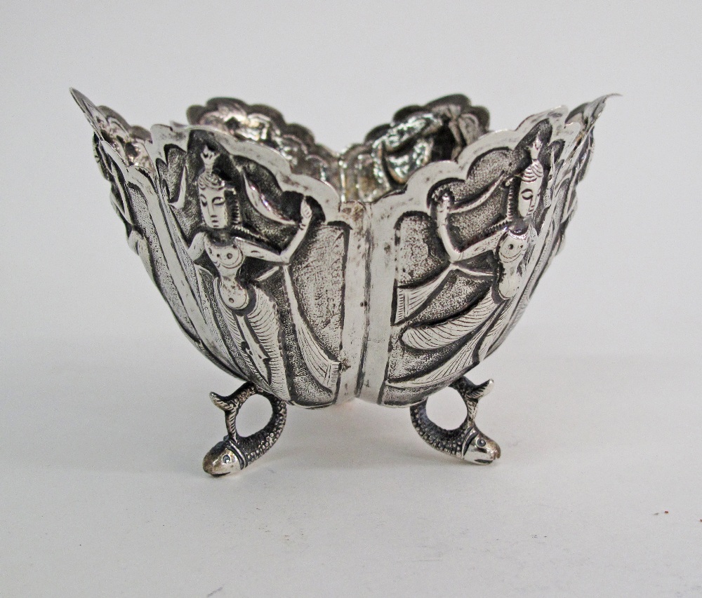 Indian silver six lobed bowl. - Image 2 of 7