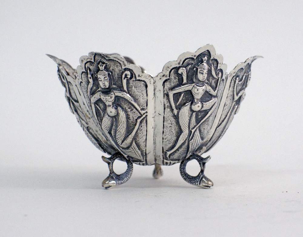 Indian silver six lobed bowl. - Image 3 of 7
