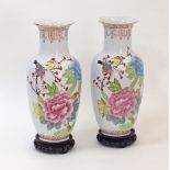 Chinese porcelain vases.