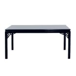 Cypriot black lacquered dining table.