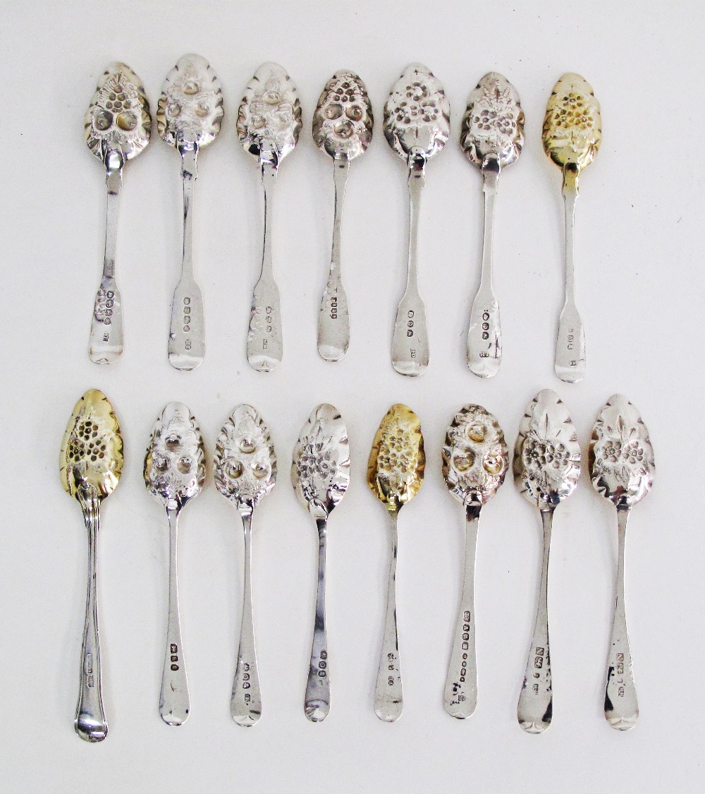 Silver berry spoons. - Image 2 of 10