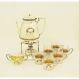 Austrian Argentor set of six silver plated tea set