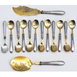 French silver gilt dessert flatware