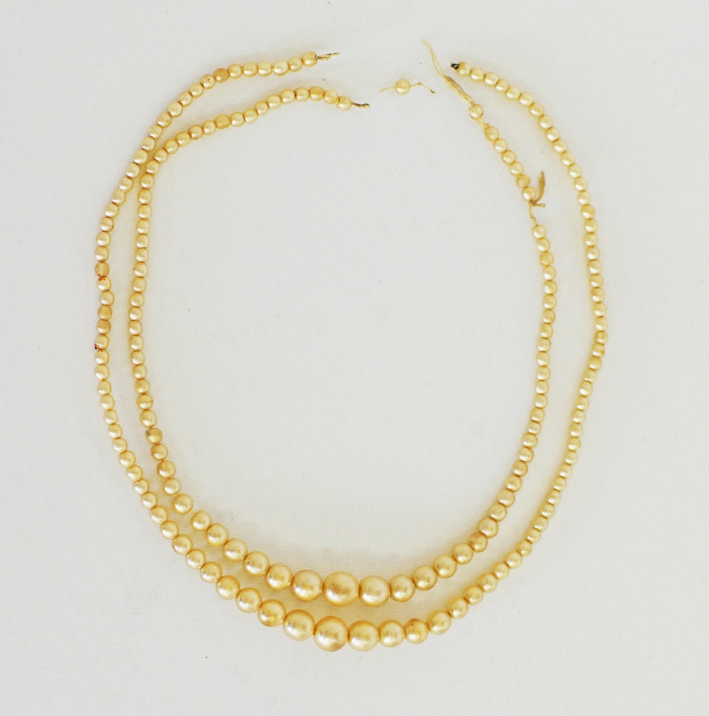 Two-strand graduated pearl necklace