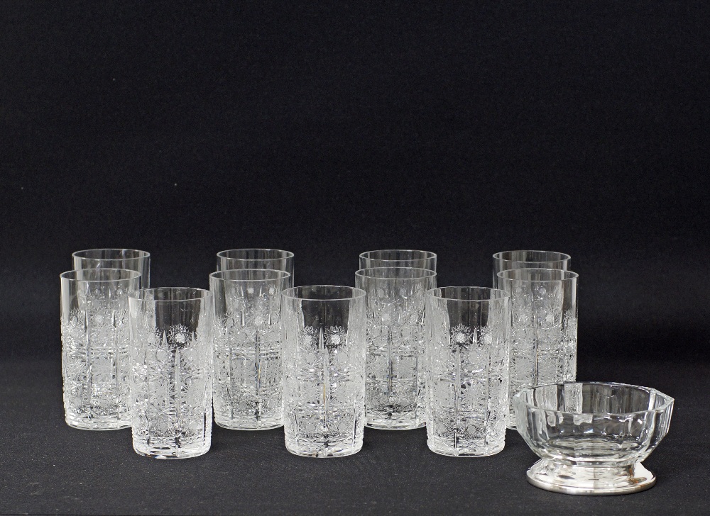 Bohemian hand cut crystal tumblers - Image 2 of 3