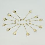 Cypriot set of twelve silver sweetmeat forks