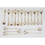 Cypriot silver sweetmeat forks and spoons