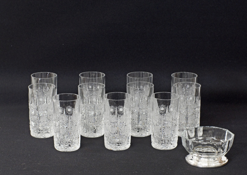 Bohemian hand cut crystal tumblers