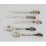 Silver filigree sweetmeat spoons and forks