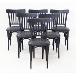 A set of six bentwood chairs