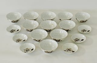 Chinese white porcelain rice bowls