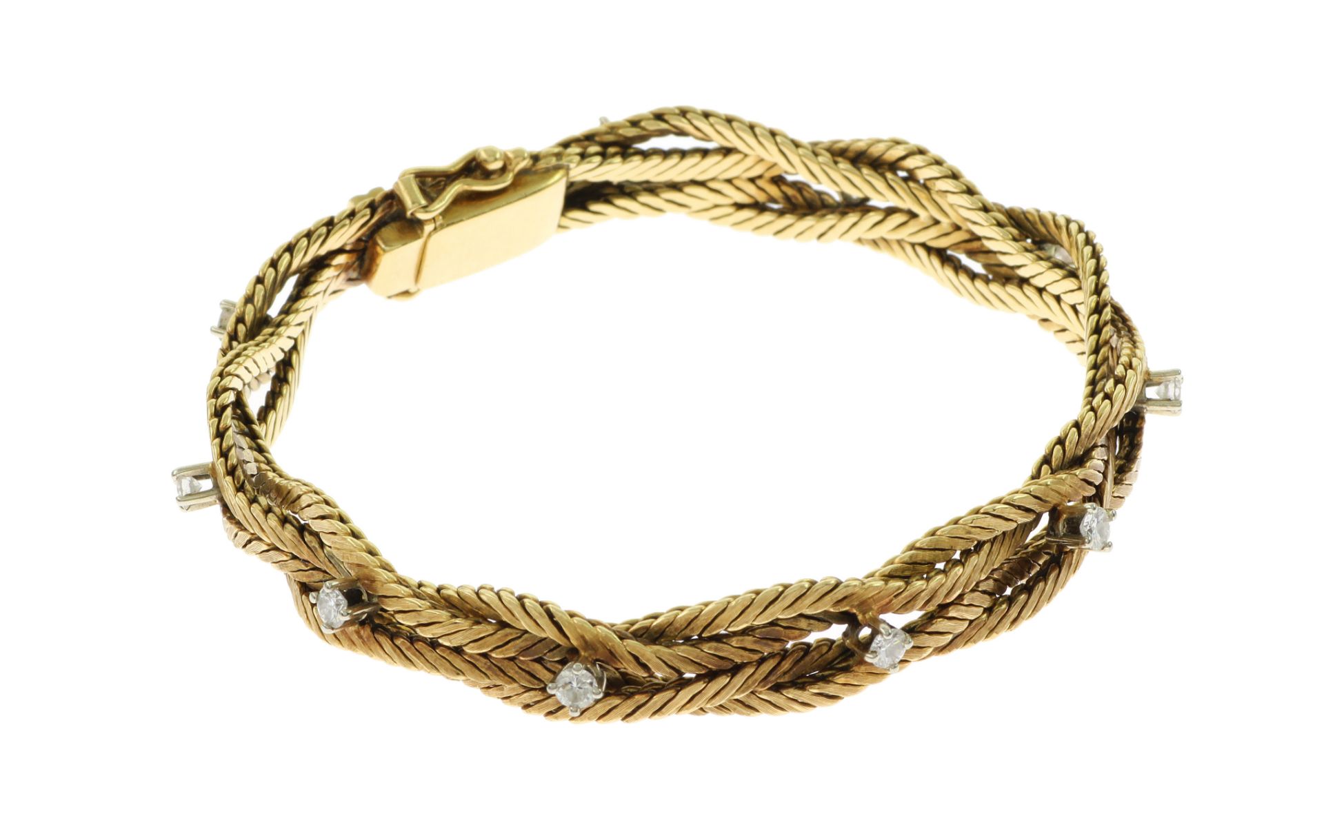 Armband 32.35 g 750/- Gelbgold mit Diamanten