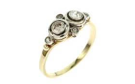 Ring 585/- Gelbgold und Weissgold mit Diamanten 3.59g