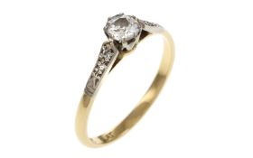 Ring 750/- Gelbgold und Weissgold mit Diamanten 2.38g