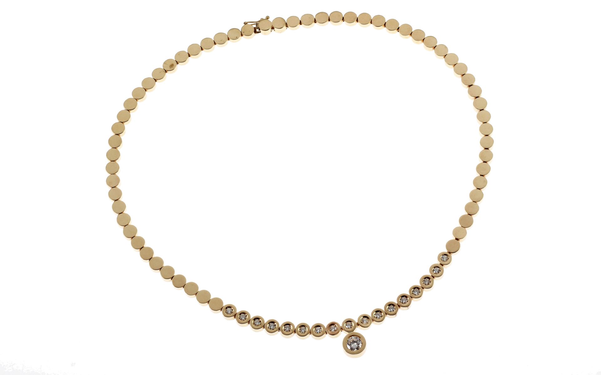 Collier 39.66 g 585/- Gelbgold mit Diamanten