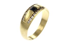 Ring 585/- Gelbgold mit Zirkonia und Farbstein 2.93g