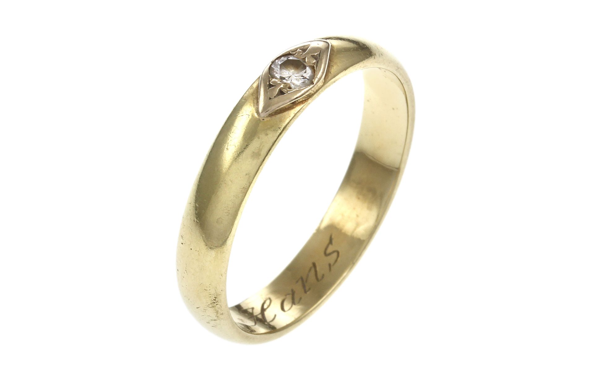 Ring 3.86 g 585/- Gelbgold mit Diamant