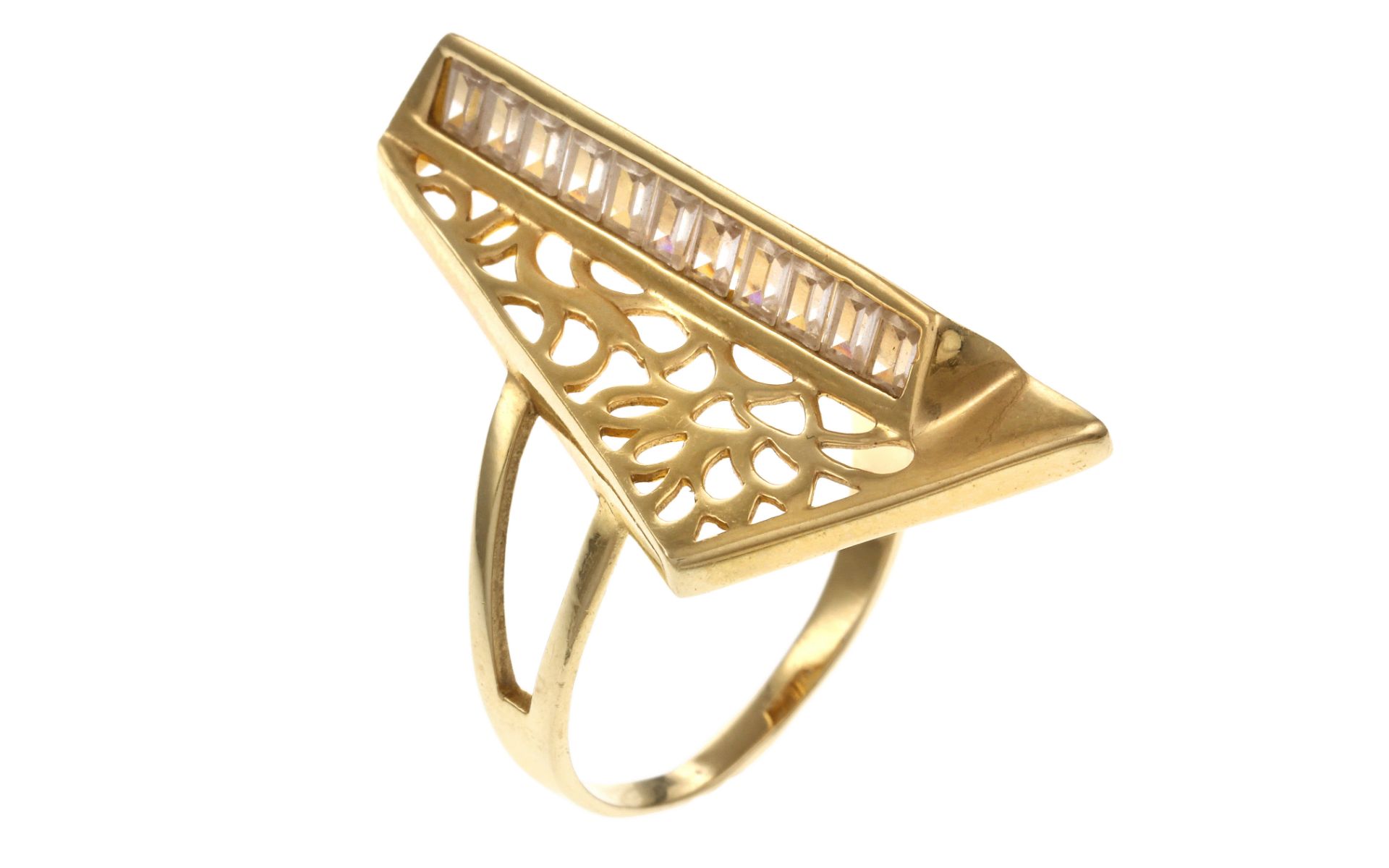 Ring 585/- Gelbgold mit Zirkonia 4.78g