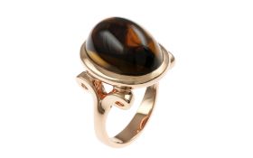 Ring 12.03g 750/- Rotgold mit Citrin. Ringgroesse ca. 56