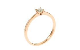Solitaer Ring 1.64g 585/- RosÃ©gold mit Diamant. 1 Diamant ca. 0.23 ct. K/pi3. Ringgroesse ca. 55