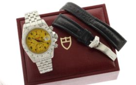 Tudor Prince Date "Tiger" Automatik Edelstahl mit Box und Wechselband aus Leder. 140.66g