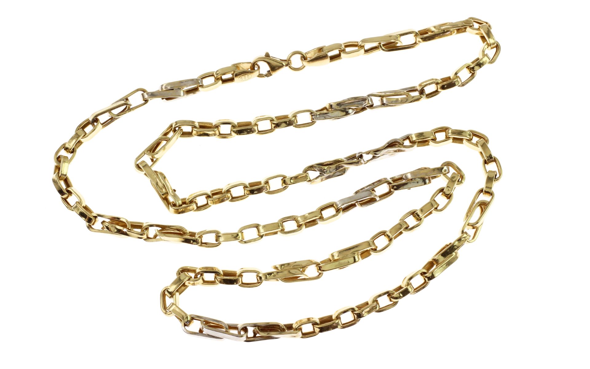 Kette 9.94 g 585/- Gelbgold und Weissgold. Laenge ca. 56.00cm