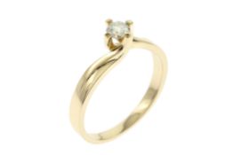 Solitaer Ring 2.78g 585/- Gelbgold mit Diamant. 1 Diamant 0.28 ct. G/pi. Ringgroesse ca. 55
