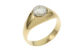 Ring 8.09g 750/- Gelbgold mit Diamant. 1 Diamant ca. 1.20 ct. H/si2. Ringgroesse ca. 60