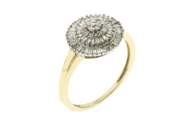 Ring 3.13g 585/- Gelbgold und Weissgold mit Diamanten. 20 Diamanten zus. ca. 0.30 ct. G/pi. 57 Diama