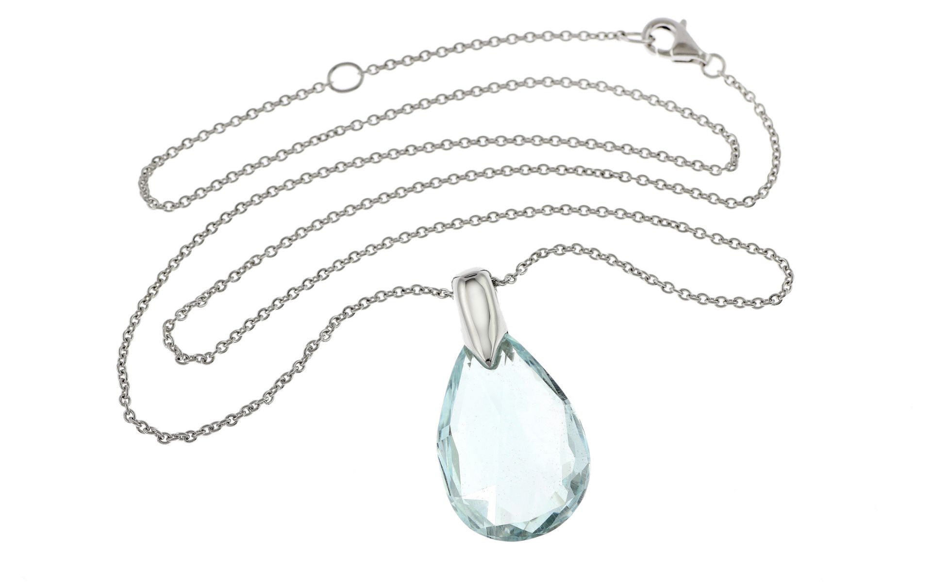 Collier 750/- WG mit Aquamarin